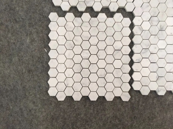 1inch Hexagon Carrara White Marble Mosaic