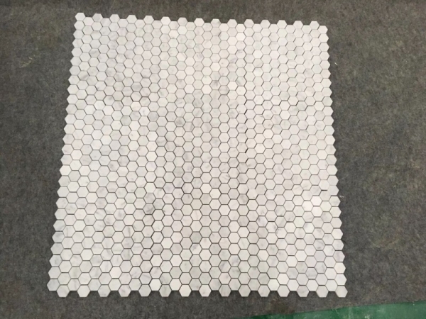 1inch Hexagon Carrara White Marble Mosaic