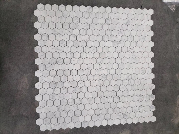 2 inch Hexagon Carrara White Marble Mosaic