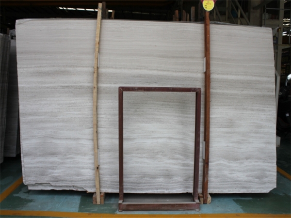 White Wood Grain Marble Slab