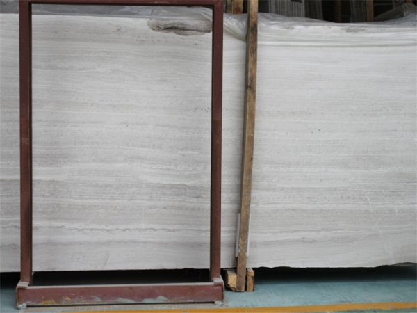 White Wood Grain Marble Slab