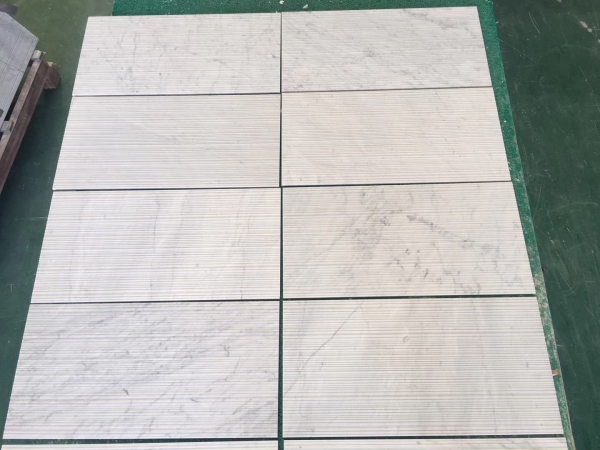 Grooved Carrara White Marble Tiles