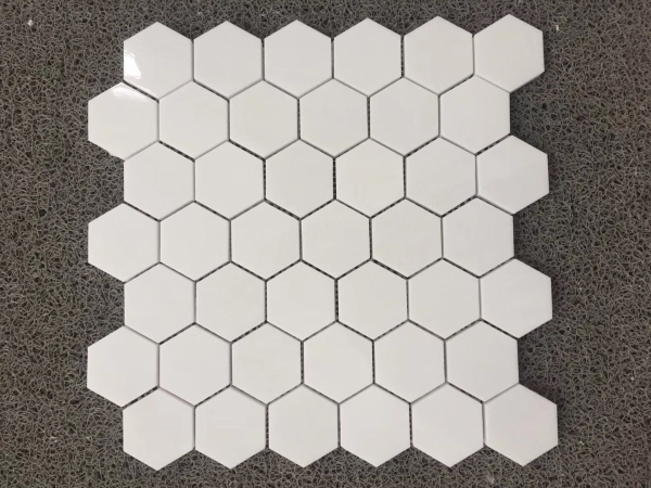Hexagon 2 Inch Thassos White Marble Mosaic